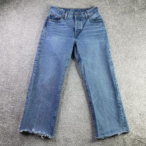 Levi’s Premium 501 ’90s Jeans Women’s 24X23 Blue Straight High Rise Raw Hem